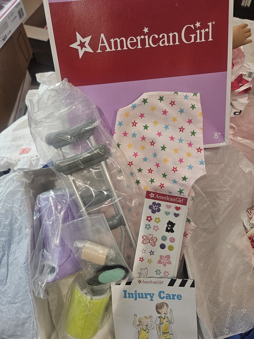 American Girl Star-Print Injury Care Set - Purple, Pink, Green, Yellow, Blue